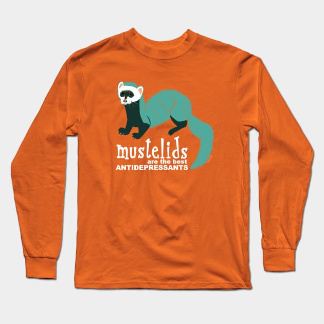 Mustelids are the best antidepressants #4 Long Sleeve T-Shirt by belettelepink